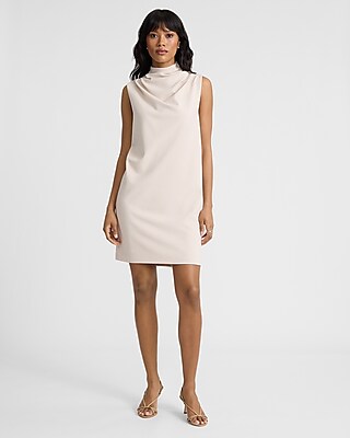 Mock Cowl Neck Sleeveless Mini Dress