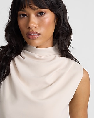 Mock Cowl Neck Sleeveless Mini Dress - image 2