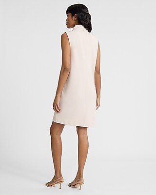 Mock Cowl Neck Sleeveless Mini Dress - image 3