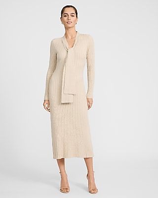 tie front ribbed dress Carmen Tie-Front Ribbed Dress
