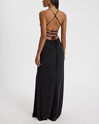 V-neck Sleeveless Cutout Strappy Maxi Dress | Express