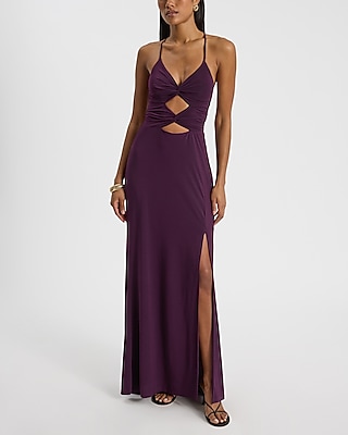 V-Neck Sleeveless Cutout Strappy Maxi Dress