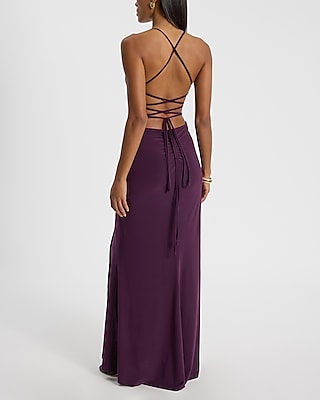 V-Neck Sleeveless Cutout Strappy Maxi Dress