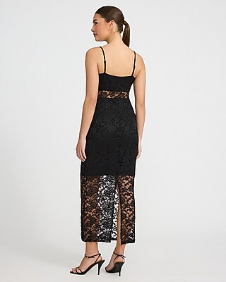 Lace V-Neck Sleeveless Midi Dress - image 3