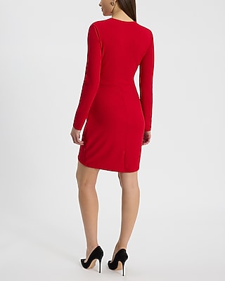 Tie Wrap Long Sleeve Mini Dress