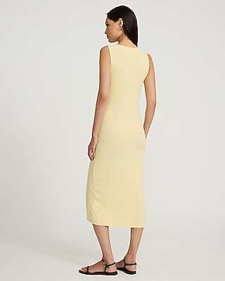 Ribbed Scoop Neck Button Down Midi Dress - image 2
