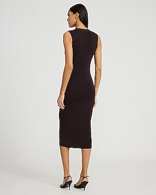 Sleeveless Button Front Ruched Midi Dress - image 3