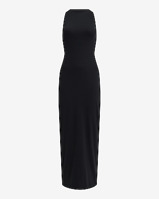 Crew Neck Sleeveless Open Back Knit Maxi Dress
