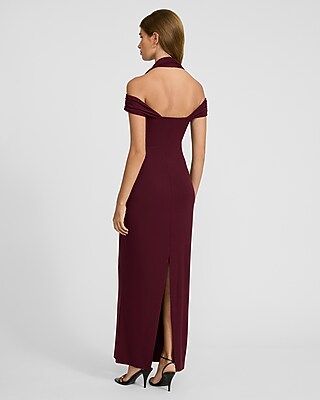 Halter Neck Strappy Sleeveless Maxi Sheath Dress | Express