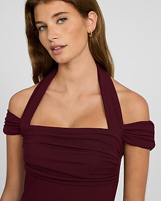 Halter Neck Strappy Sleeveless Maxi Sheath Dress | Express