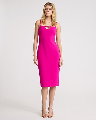 Square Neck Sleeveless Cutout Midi Dress