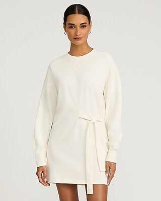 white christmas dresses Feeling It Ivory White Sweater Dress, X-Large - The Mint Julep Boutique main image 1