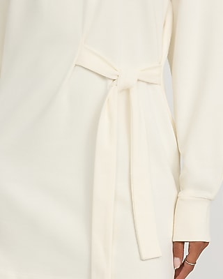Long Sleeve Tie Waist Sweatshirt Dress
