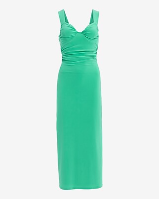 Sweetheart Sleeveless Ruched Midi Sheath Dress