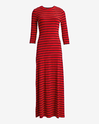 Striped Long Sleeve Knit Maxi Dress - image 3
