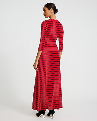 Striped Long Sleeve Knit Maxi Dress - image 2