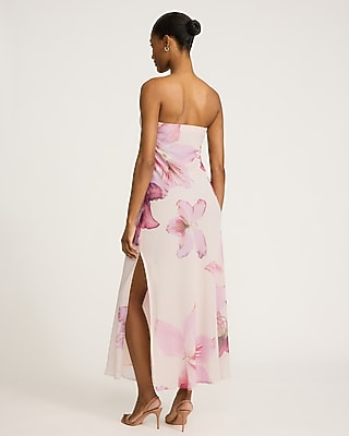 Floral Strapless Tie Front Maxi Dress - image 3