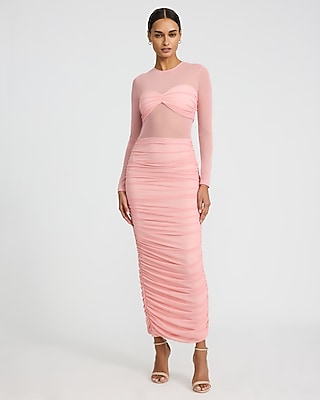 express dress long sleeve Floral Long Sleeve Tiered Maxi Dress