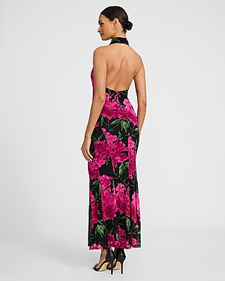 Floral Mesh Halter Maxi Dress - image 3