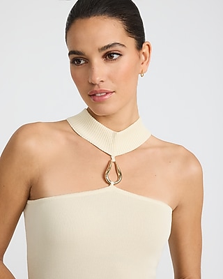 Hardware Halter Sleeveless Midi Sheath Dress - image 2