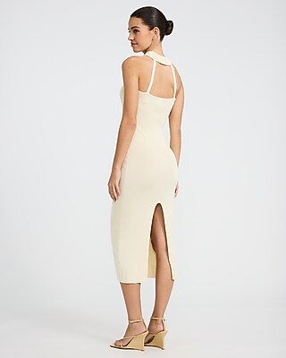 Hardware Halter Sleeveless Midi Sheath Dress - image 3