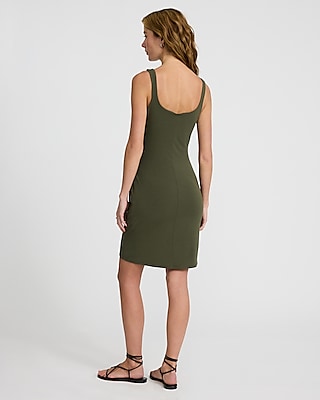 Scoop Neck Tie Wrap Mini Sheath Dress