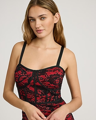 Lace Scoop Neck Sleeveless Corset Mini Dress - image 2