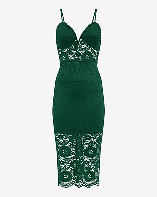 Lace Sweetheart Midi Sheath Dress
