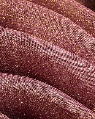 Metallic Mesh Fold Over Off The Shoulder Ruched Midi Dress