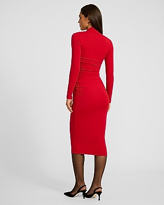 Body Contour High Compression Square Neck Ruched Midi Dress