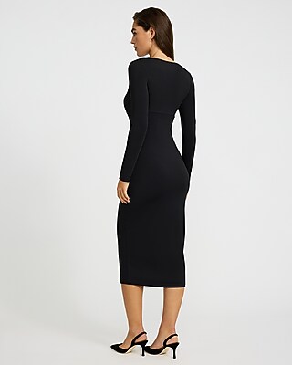 Body Contour High Compression V-Neck Ruched Midi Dress