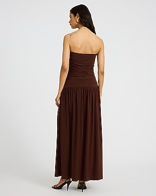 strapless maxi dress casual Braelyn Black and destination events Women's Summer Boho Strapless Maxi