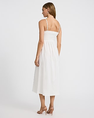 Sweetheart Sleeveless Smocked Midi Dress