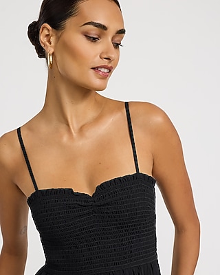 Sweetheart Sleeveless Smocked Midi Dress