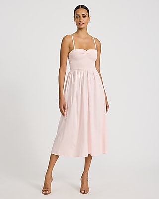 Sweetheart Sleeveless Smocked Midi Dress