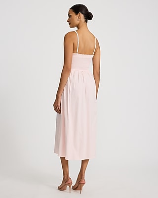 Sweetheart Sleeveless Smocked Midi Dress