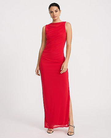 red dress for women for party Elegant Maxi With Open Back, Sexy Boatneck Flare Dress, Formal Red Gown Dress, Wedding Guest Dress, Occasion Designer Dress this nan is tailored to perfection elegant sparkling one shoulder boat