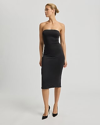 Jersey Knit Strapless Midi Tube Dress | Express