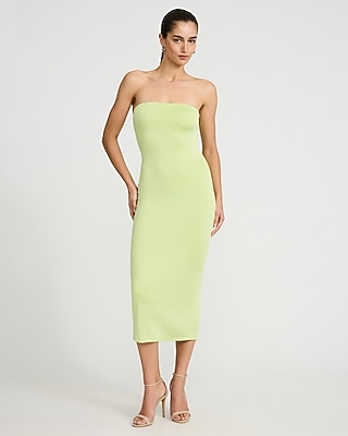 Jersey Knit Strapless Midi Tube Dress | Express