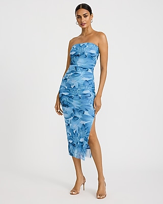 express casual dress Express Women's Printed Square Neckline Strappy Open Back Maxi Dress in Green Small