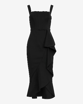 Ruffle Square Neck Sleeveless Midi Dress - image 4