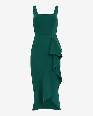 Ruffle Square Neck Sleeveless Midi Dress - image 4