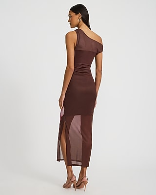 one shoulder mesh dress Pleated Prom MCW1149 this dress enhances your figure Kaitlin One Shoulder Slinky And