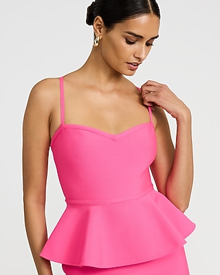EXPRESS x bebe Sweetheart Peplum Bandage Midi Dress