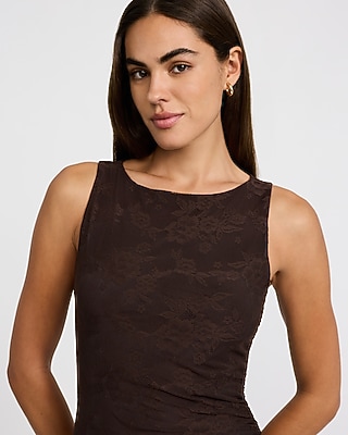 Lace Boat Neck Ruched Sheer Hem Maxi Sheath Dress - thumbnail 2