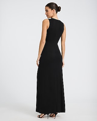 mock neck maxi dress Sky Blue Ribbed Knit Mock Neck Maxi Dress