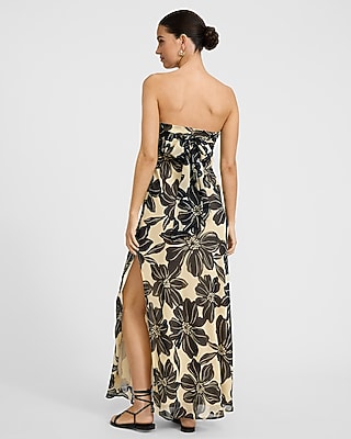 Floral Strapless Tie Back Maxi Dress - image 2