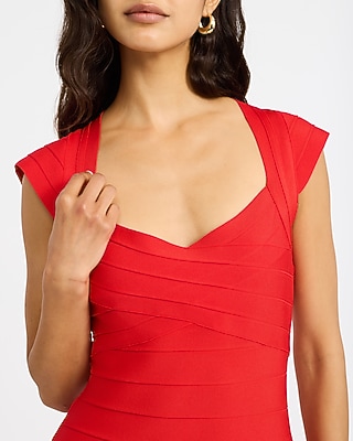 V-Neck Sleeveless Bandage Mini Sheath Dress
