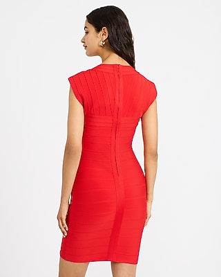 V-Neck Sleeveless Bandage Mini Sheath Dress