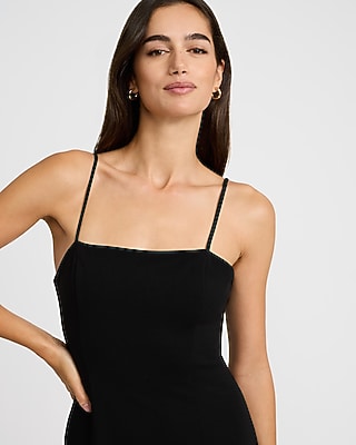 Square Neck Fringe Maxi Sheath Dress